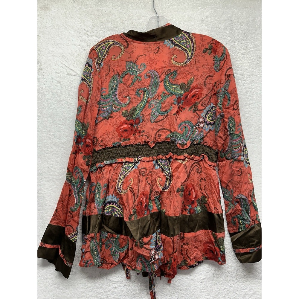 Johnny Was Womens Size S Long Sleeve V Neck Boho Chic Tunic Top (M3) - Picture 7 of 8